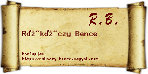 Rákóczy Bence névjegykártya