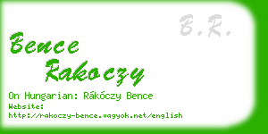 bence rakoczy business card