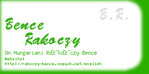 bence rakoczy business card